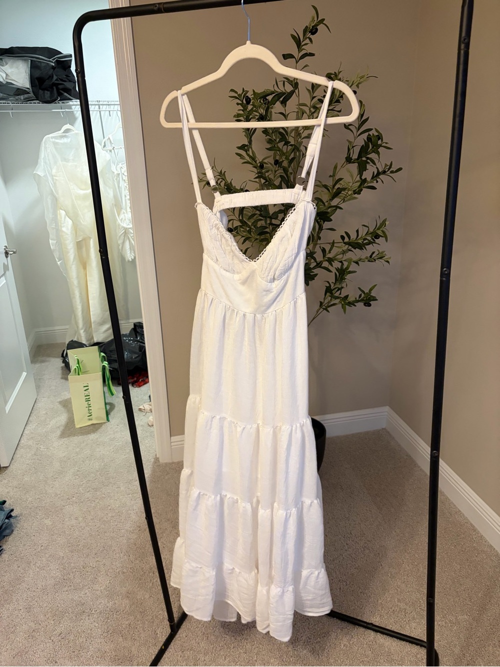 Princess Polly White Tiered Lace-Trim Midi Dress - Picture 2 of 4